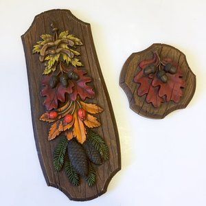 Vintage Fall Acorn Plastic Wood Wall Hangings